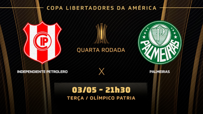 Palmeiras está escalado para encarar a equipe do Independiente Petrolero