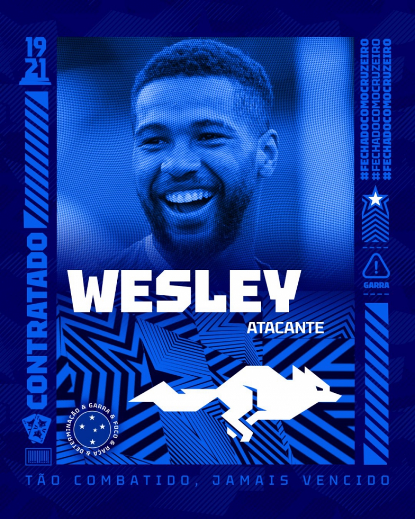 Cruzeiro anuncia contrata&Atilde;&sect;&Atilde;&pound;o de Wesley, ex-Palmeiras | LANCE!