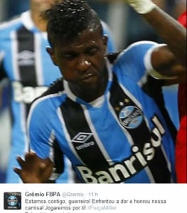 Atletas do Grêmio prometem correr por Bolaños, contundido no Gre-Nal