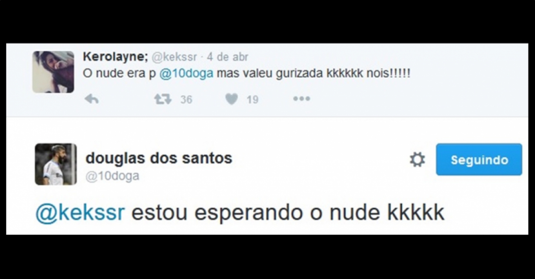 Douglas interagindo com seguidores no Twitter