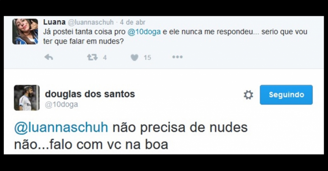 Douglas interagindo com seguidores no Twitter