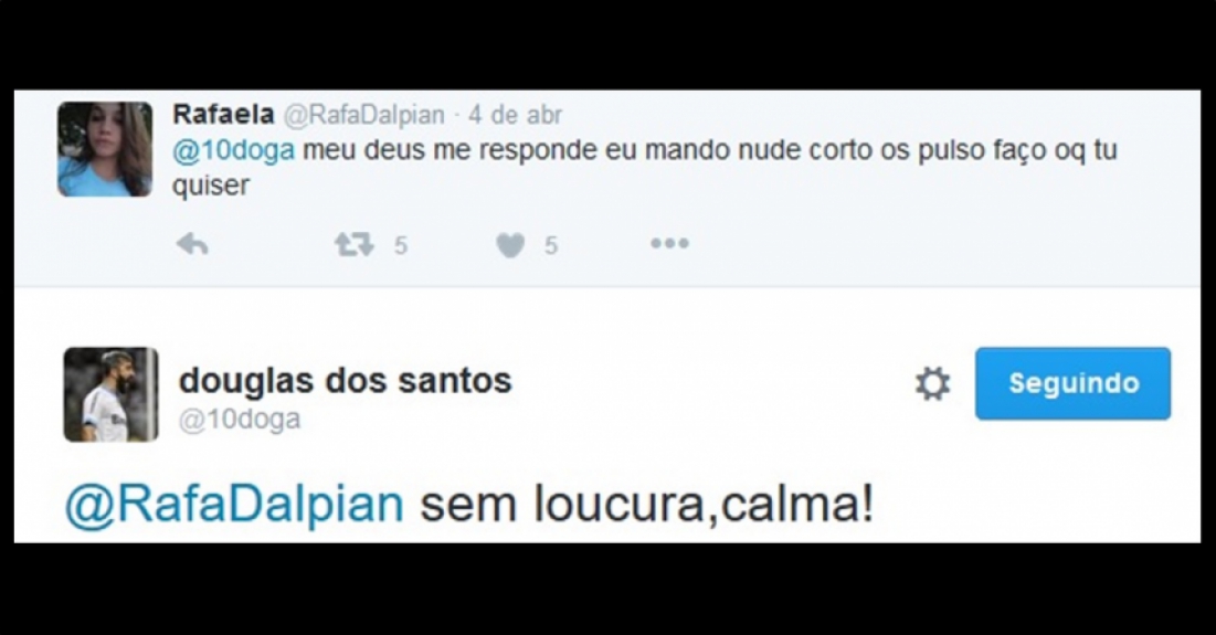 Douglas interagindo com seguidores no Twitter
