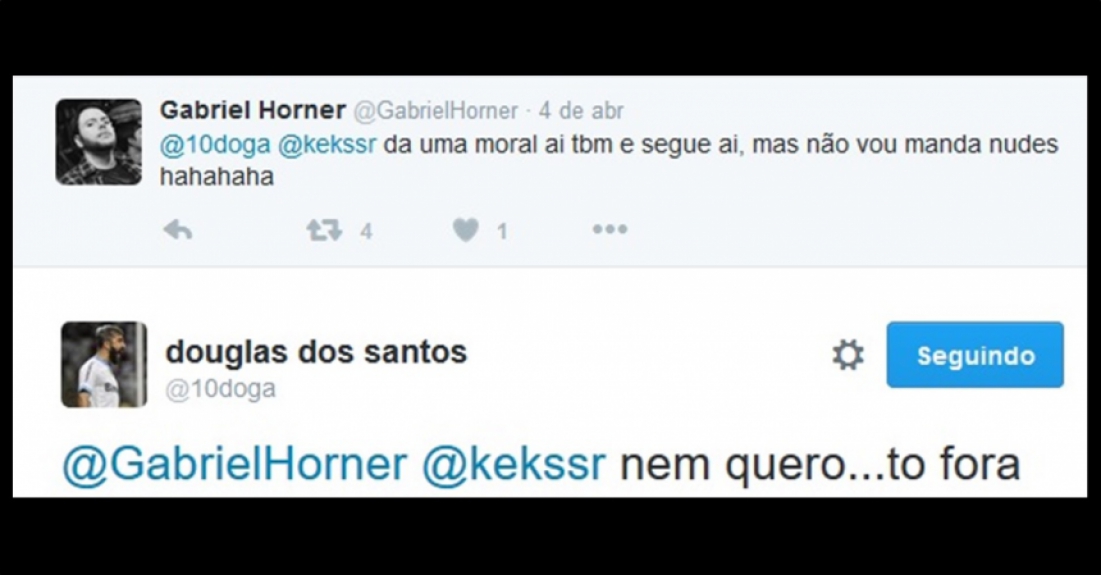 Douglas interagindo com seguidores no Twitter