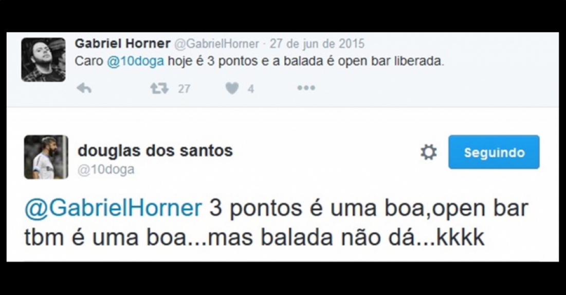 Douglas interagindo com seguidores no Twitter
