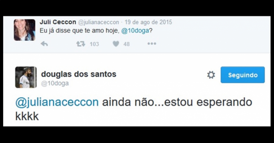 Douglas interagindo com seguidores no Twitter