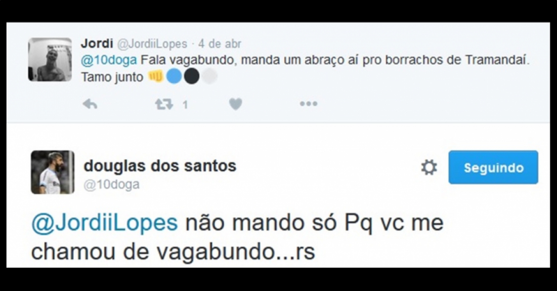Douglas interagindo com seguidores no Twitter