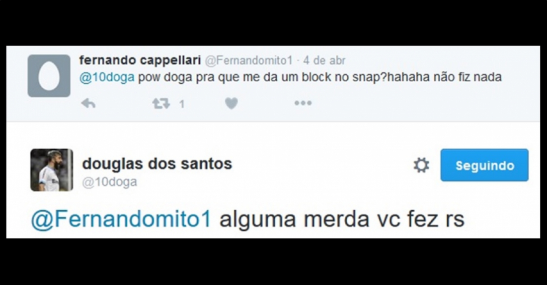 Douglas interagindo com seguidores no Twitter