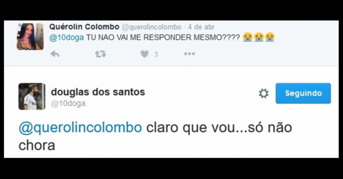 Douglas interagindo com seguidores no Twitter