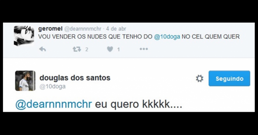 Douglas interagindo com seguidores no Twitter
