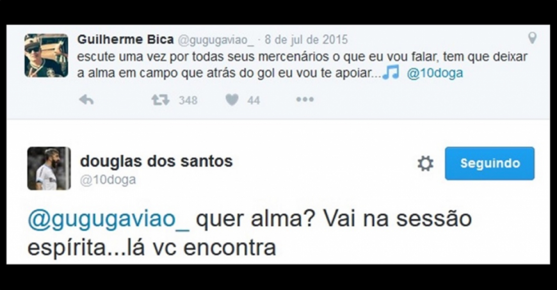 Douglas interagindo com seguidores no Twitter