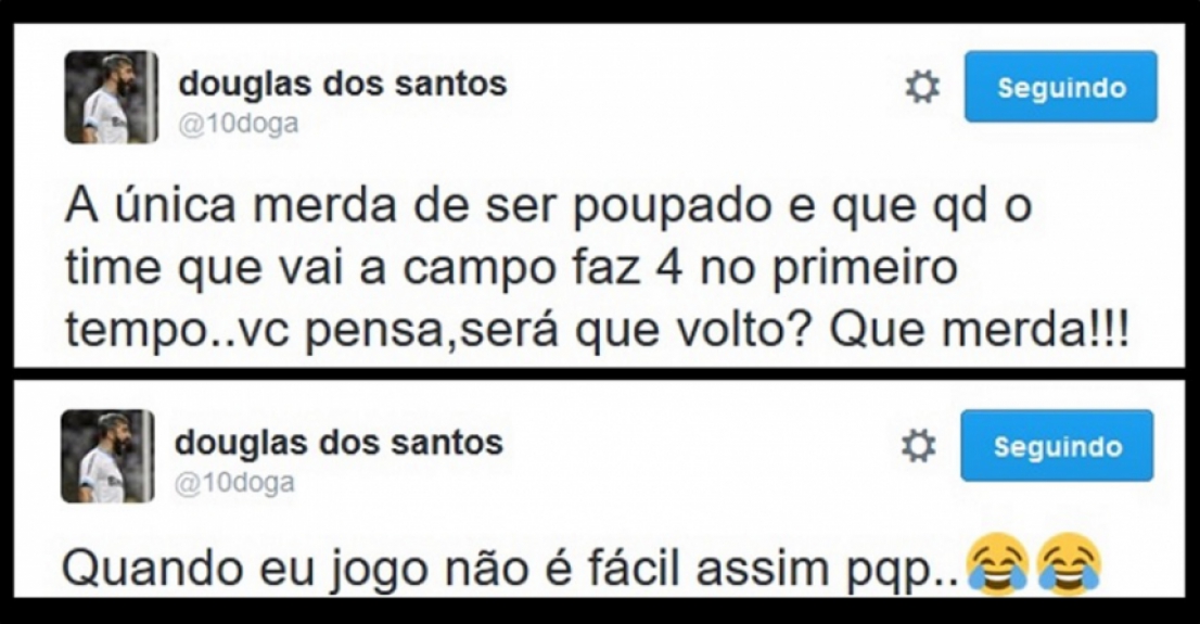 Douglas interagindo com seguidores no Twitter