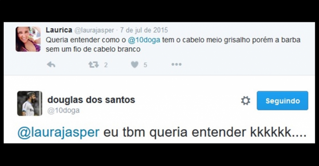 Douglas interagindo com seguidores no Twitter