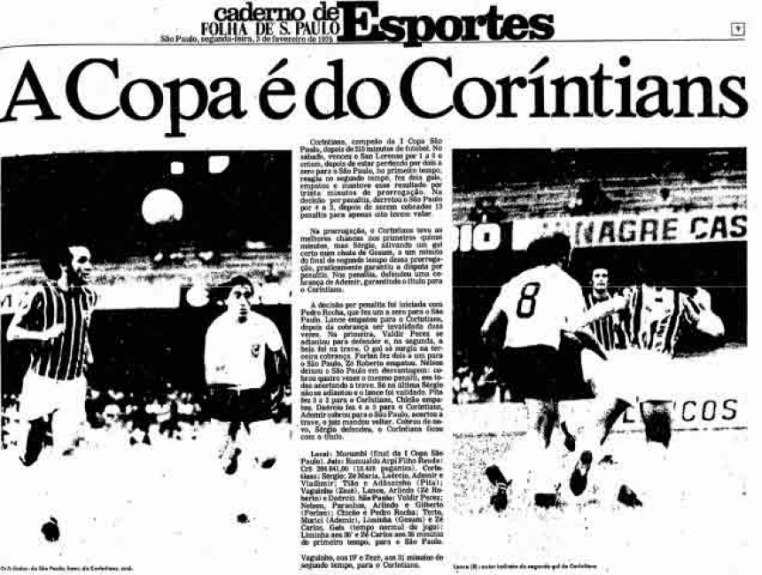 Final da Copa São Paulo de 1975 São Paulo 2 (3) x (4) 2 Corinthians