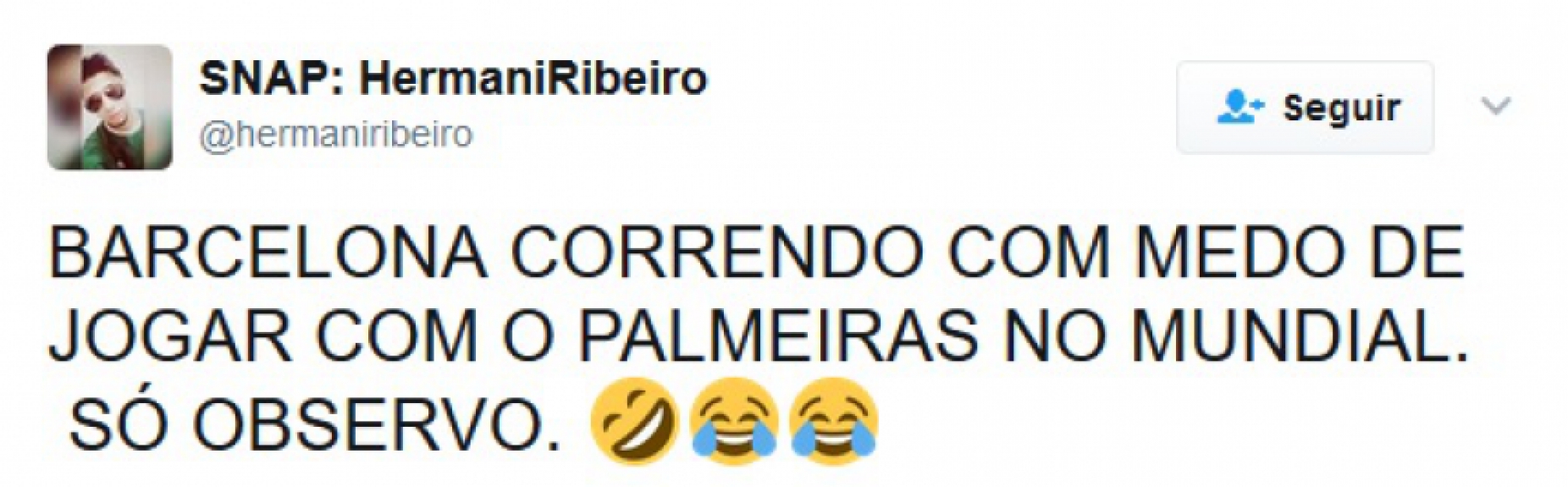 Após derrota do Barcelona por 3 a 0 para Juventus, palmeirenses e flamenguistas brincaram com a 'dedicação' do time catalão em fugir dos brasileiros no Mundial de Clubes