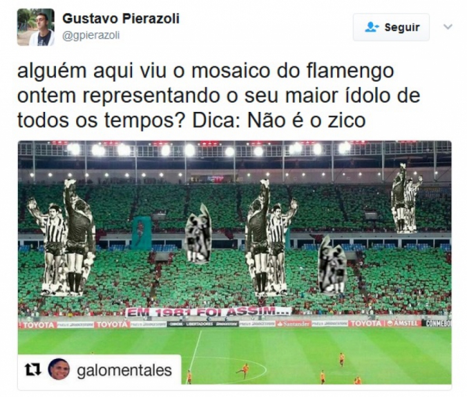 Rivais tiraram sarro do mosaico rubro-negro na partida contra o Atlético-PR, pela Libertadores
