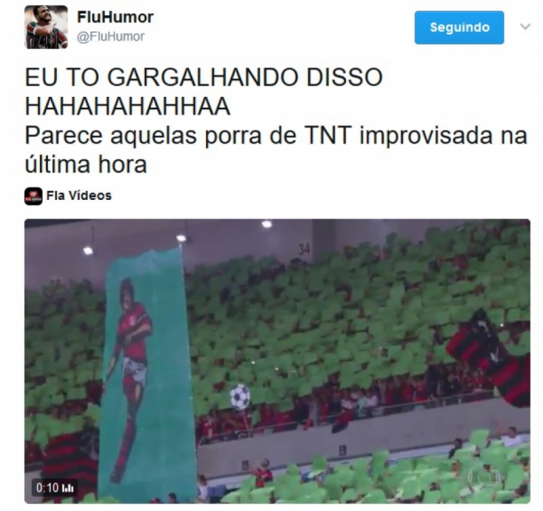 Rivais tiraram sarro do mosaico rubro-negro na partida contra o Atlético-PR, pela Libertadores