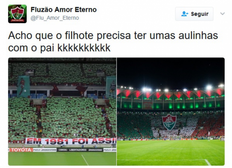 Rivais tiraram sarro do mosaico rubro-negro na partida contra o Atlético-PR, pela Libertadores