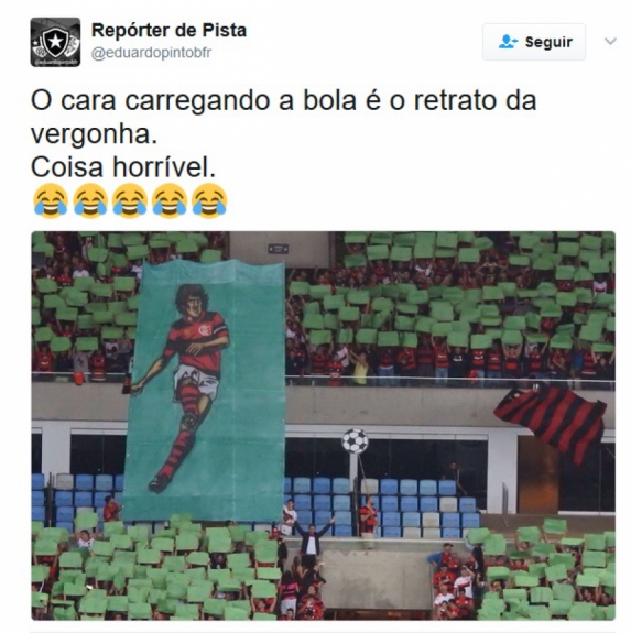 Rivais tiraram sarro do mosaico rubro-negro na partida contra o Atlético-PR, pela Libertadores