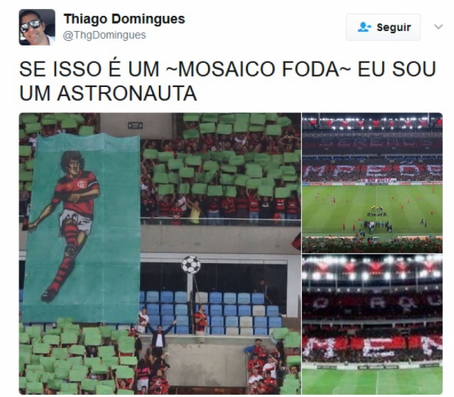 Rivais tiraram sarro do mosaico rubro-negro na partida contra o Atlético-PR, pela Libertadores