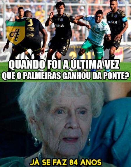 Palmeiras não escapou das zoações após derrota para Ponte Preta