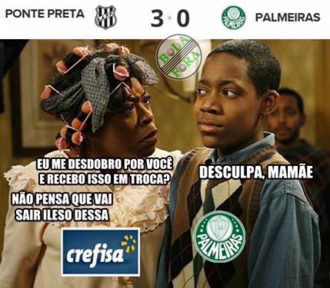 Palmeiras não escapou das zoações após derrota para Ponte Preta