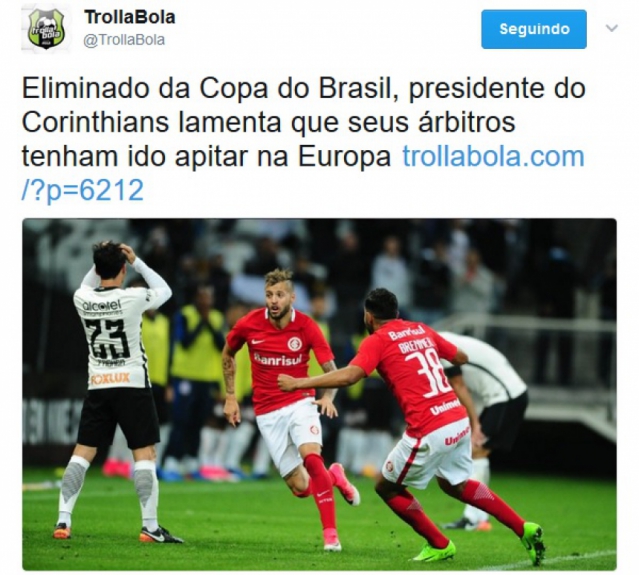 Os melhores memes da eliminação do Corinthians para o Internacional na Copa do Brasil