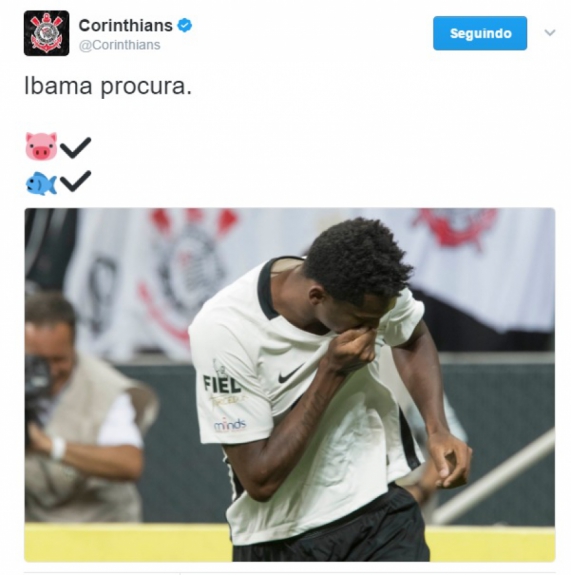 Corinthians 1 x 0 Santos (7ª rodada) - Até o perfil oficial do Timão tirou onda