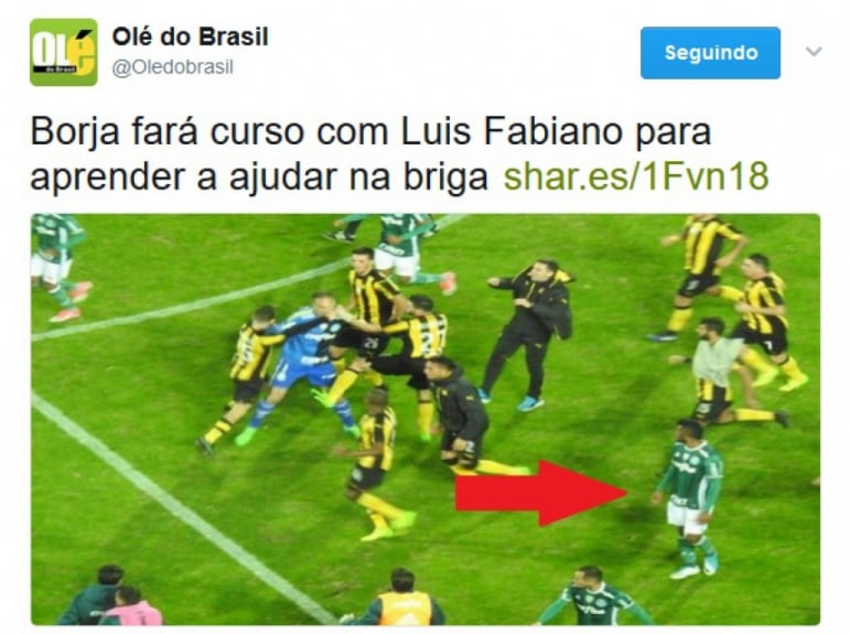 Tranquilidade de Miguel Borja durante a briga virou meme nas redes