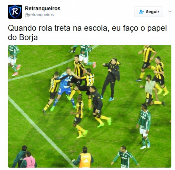 Tranquilidade de Miguel Borja durante a briga virou meme nas redes