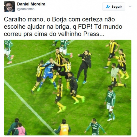 Tranquilidade de Miguel Borja durante a briga virou meme nas redes