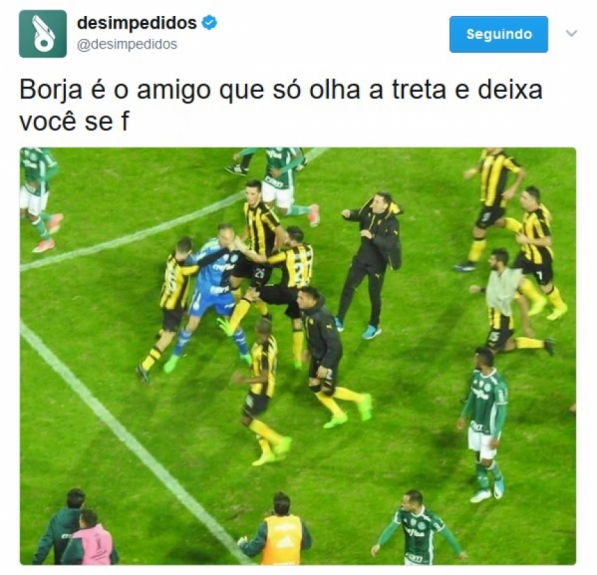 Tranquilidade de Miguel Borja durante a briga virou meme nas redes