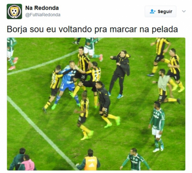 Tranquilidade de Miguel Borja durante a briga virou meme nas redes
