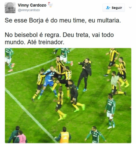 Tranquilidade de Miguel Borja durante a briga virou meme nas redes