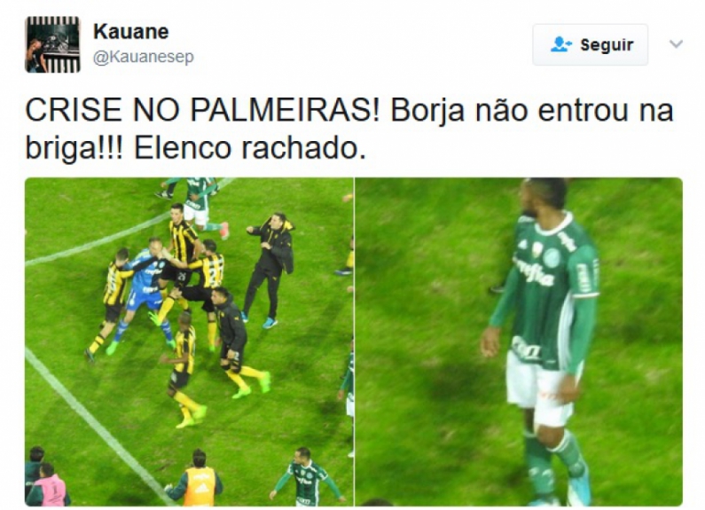 Tranquilidade de Miguel Borja durante a briga virou meme nas redes