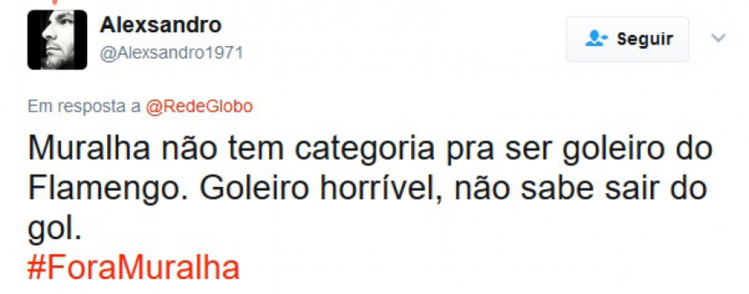 Comentários ironizam falha e fazem piadas com Alex Muralha