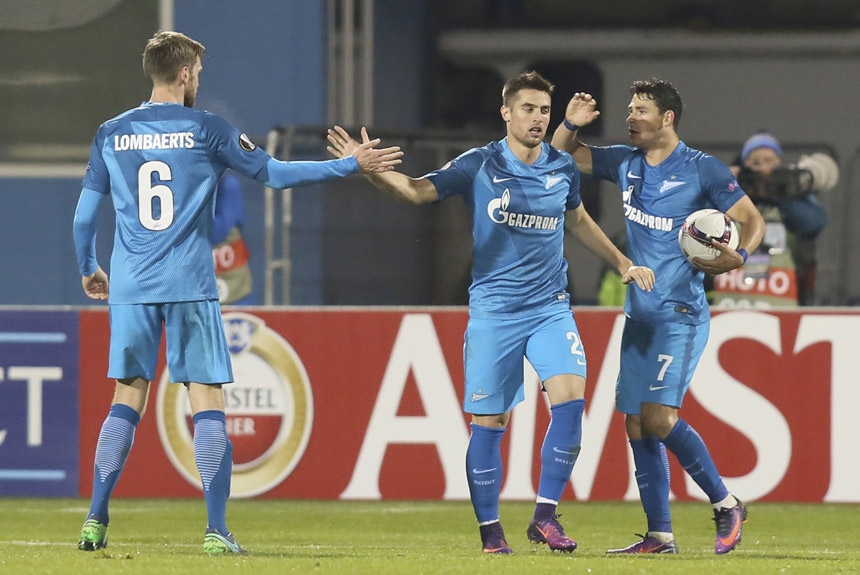 Já na Liga Europa nenhum brasileiro comemorou mais do que Giuliano, do Zenit. Ele furou por oito vezes as defesas rivais