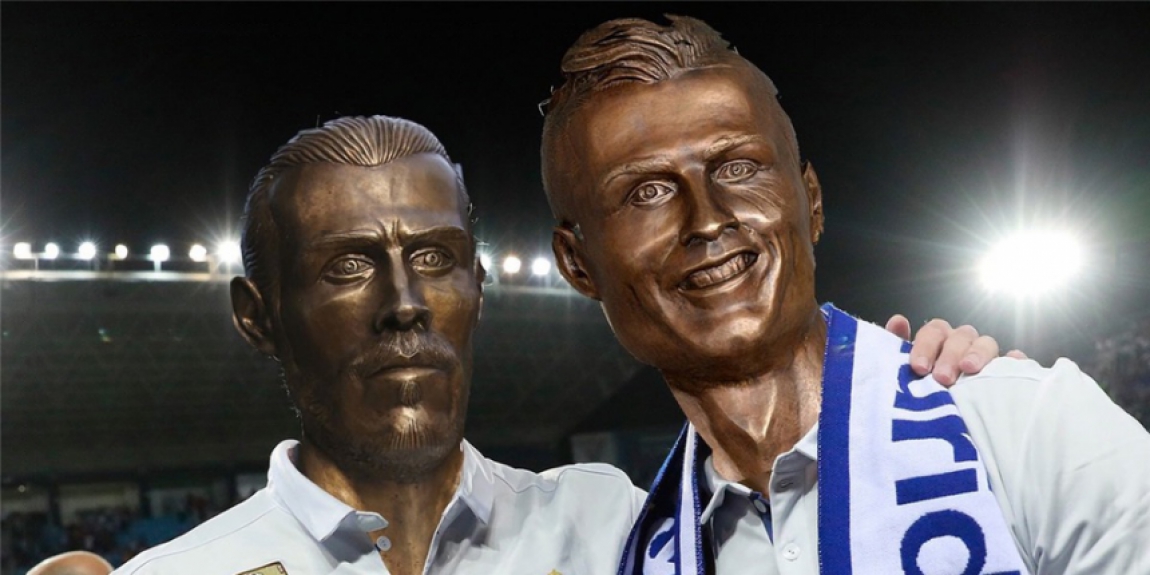 Os bustos de CR7 e Bale foram desenvolvidos pelo escultor Emanuel Santos