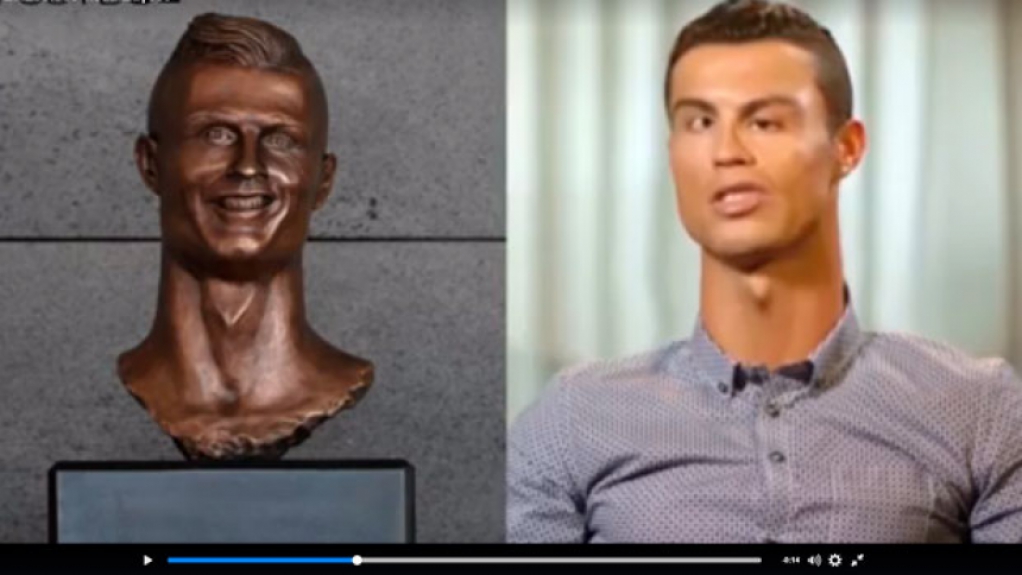 2 - Cristiano Ronaldo - A internet não perdoou a escultura do português