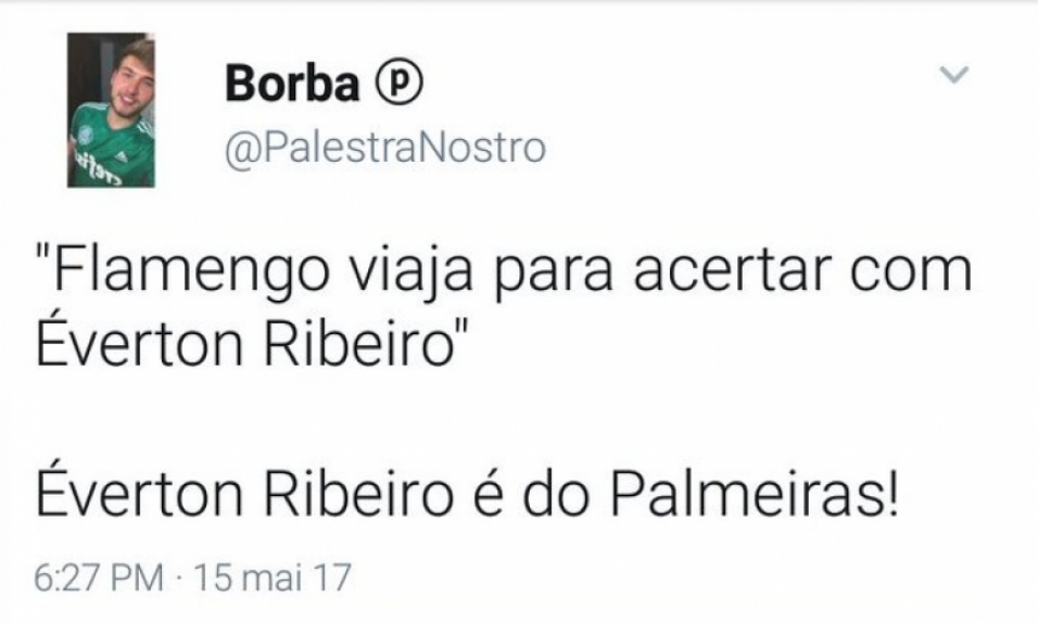 Prints mostram palmeirenses apostando na contratação de Éverton Ribeiro