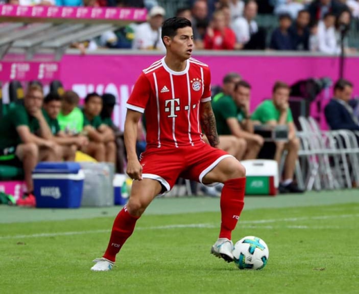 James Rodrigues estreando com a camisa do Bayern Munique