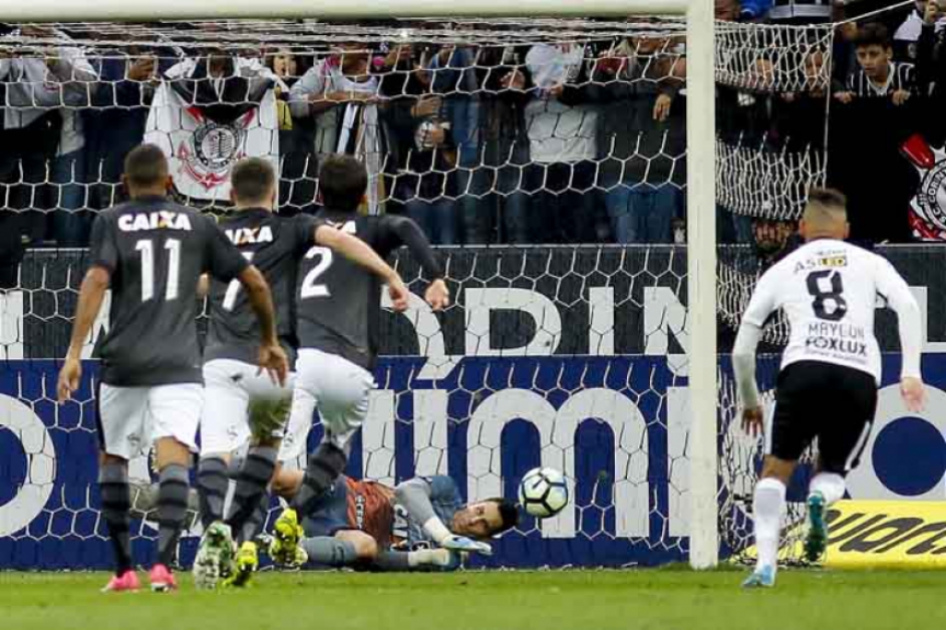 Corinthians 1 x 0 Botafogo - um pênalti (Jô, do Corinthians, cobrou e Gatito defendeu)