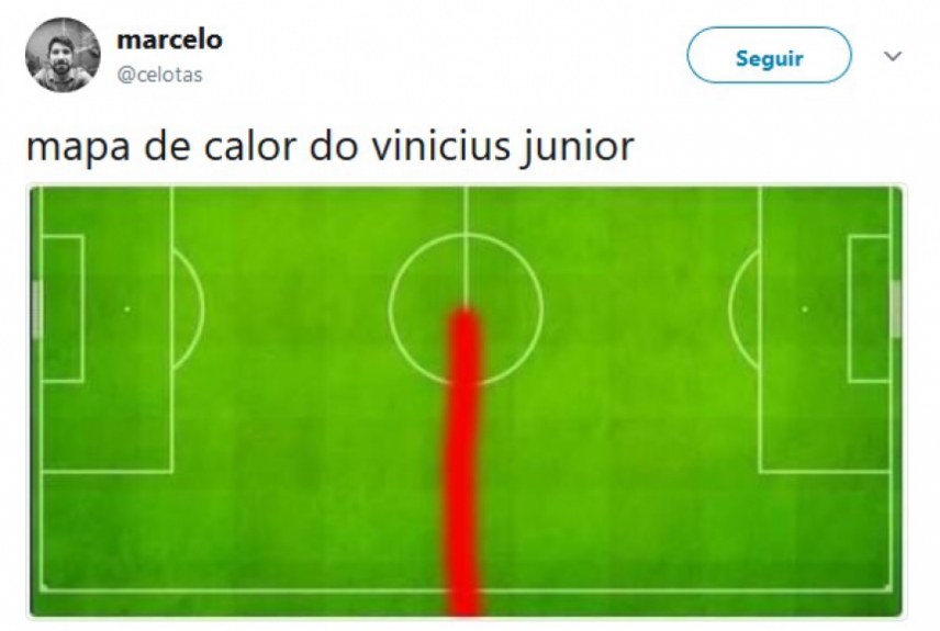 Internautas zoam pouca permanência de Vinicius Júnior em campo contra o Botafogo