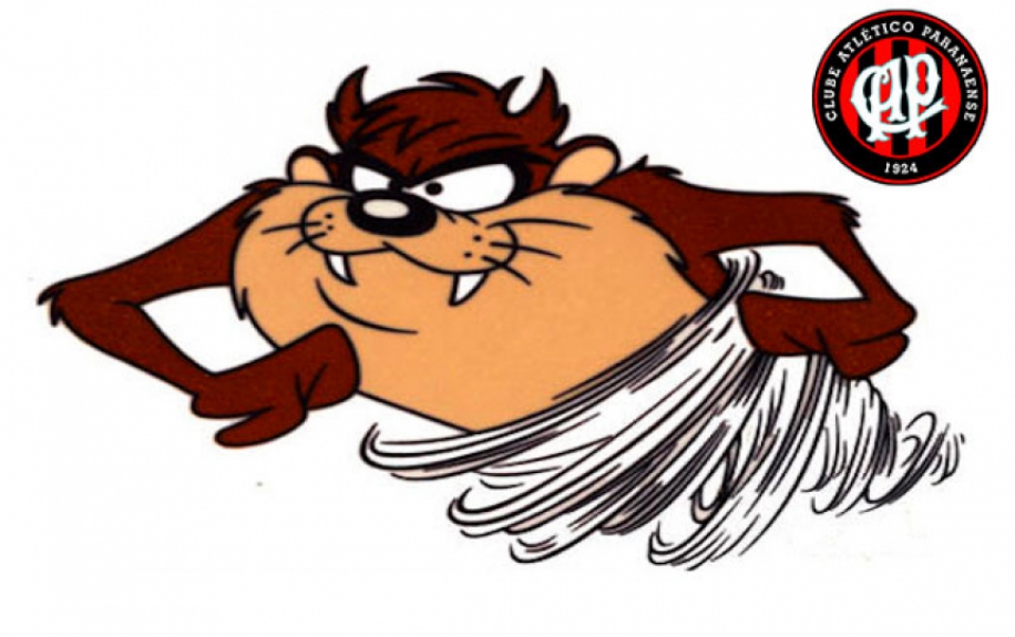 Taz (Atlético-PR) - O bicho da Tasmânia correndo formava um grande furacão