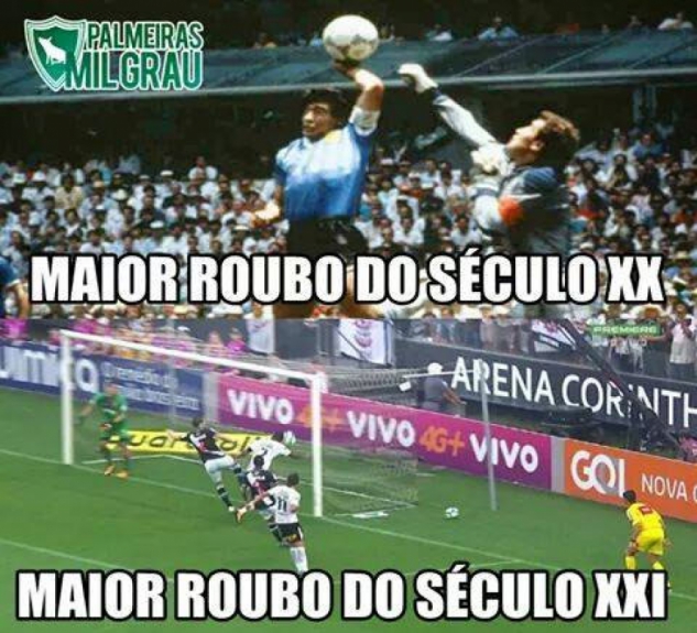 Memes sobre gol de braço de Jô