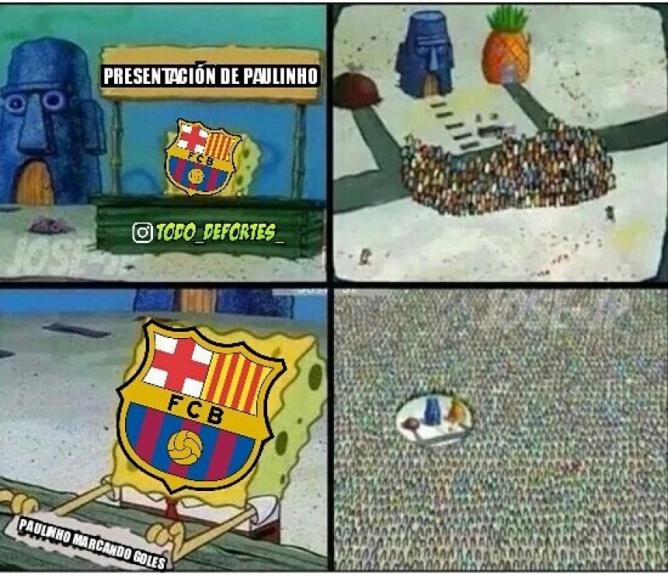 Internet se rendeu ao futebol de Paulinho após 6 a 1 do Barcelona sobre o Eibar
