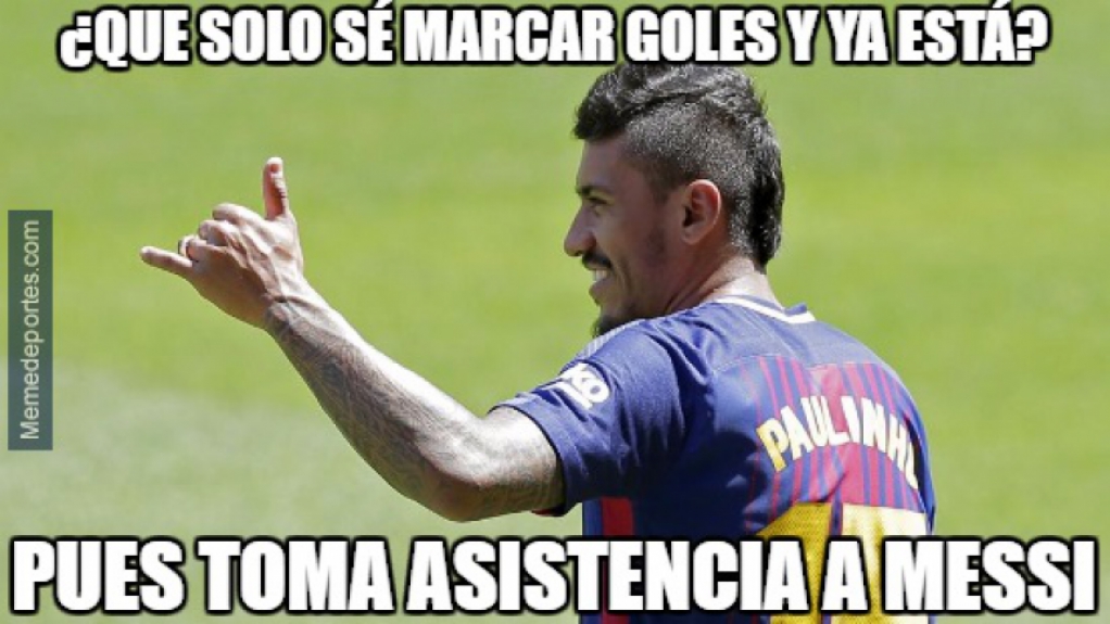 Internet se rendeu ao futebol de Paulinho após 6 a 1 do Barcelona sobre o Eibar