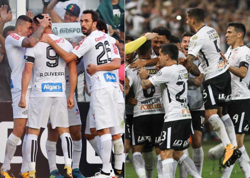Montagem - Santos e Corinthians