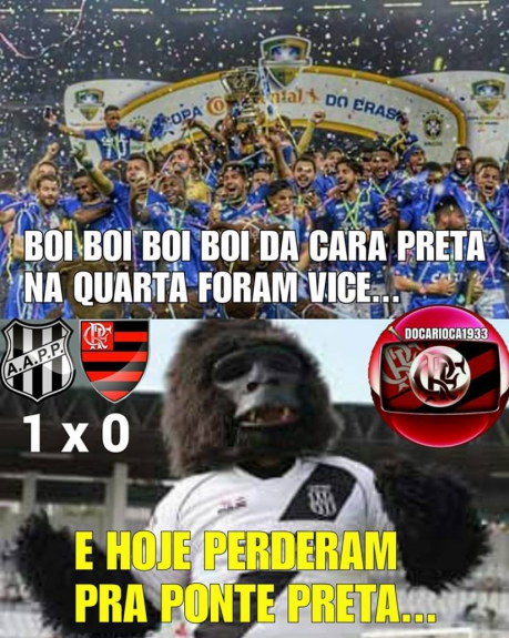 Flamengo sofre com zoações após derrota para Ponte Preta