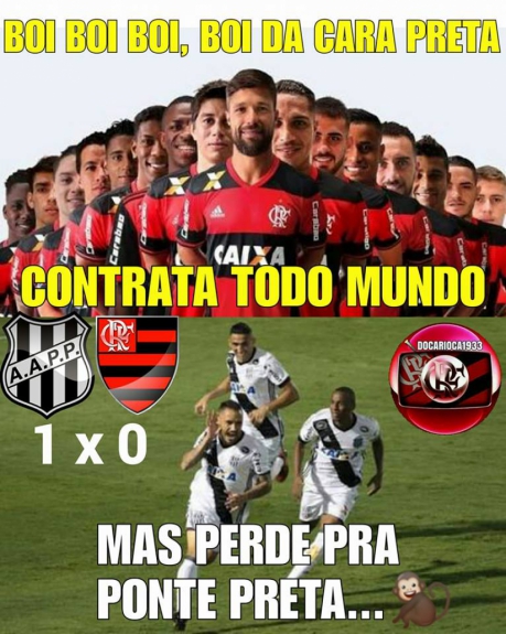 Flamengo sofre com zoações após derrota para Ponte Preta