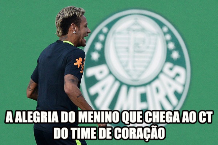 Memes brincam com Neymar após foto do jogador com camisa do Palmeiras